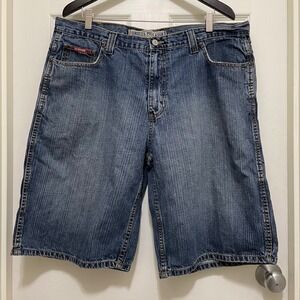 Vintage US Polo Assn Denim Jean Shorts Medium Wash Men's Size 38‎ Y2K 90s Baggy